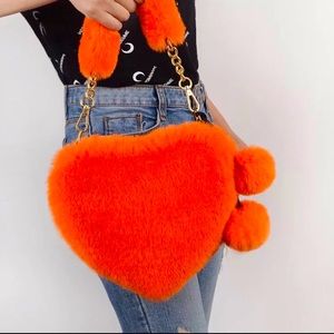 Orange fur bag